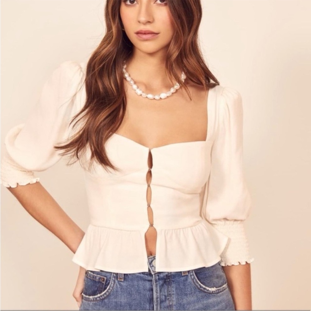 COPY - Reformation Cream Blouse Chic and Versatile